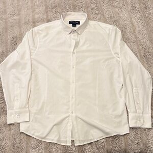 Mizzen+Main Classic White Dress Shirt L no tuck